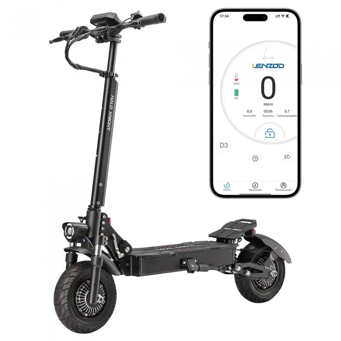 Halo Knight T104 Składana hulajnoga elektryczna, silnik 1200W*2, bateria 52V 21Ah, 10-calowe opony, maks. prędkość 65km/h - Dostawca