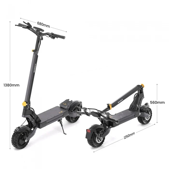 Ausom L2 Dwusilnikowa składana hulajnoga elektryczna, silnik 2*800W, 20km/h, bateria 48V 15,6Ah, opony 10x3 Cali, zasięg 70km - Dostawca